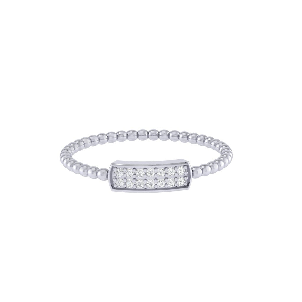Diamtrendz white gold real diamond bubble band ring 1526_2