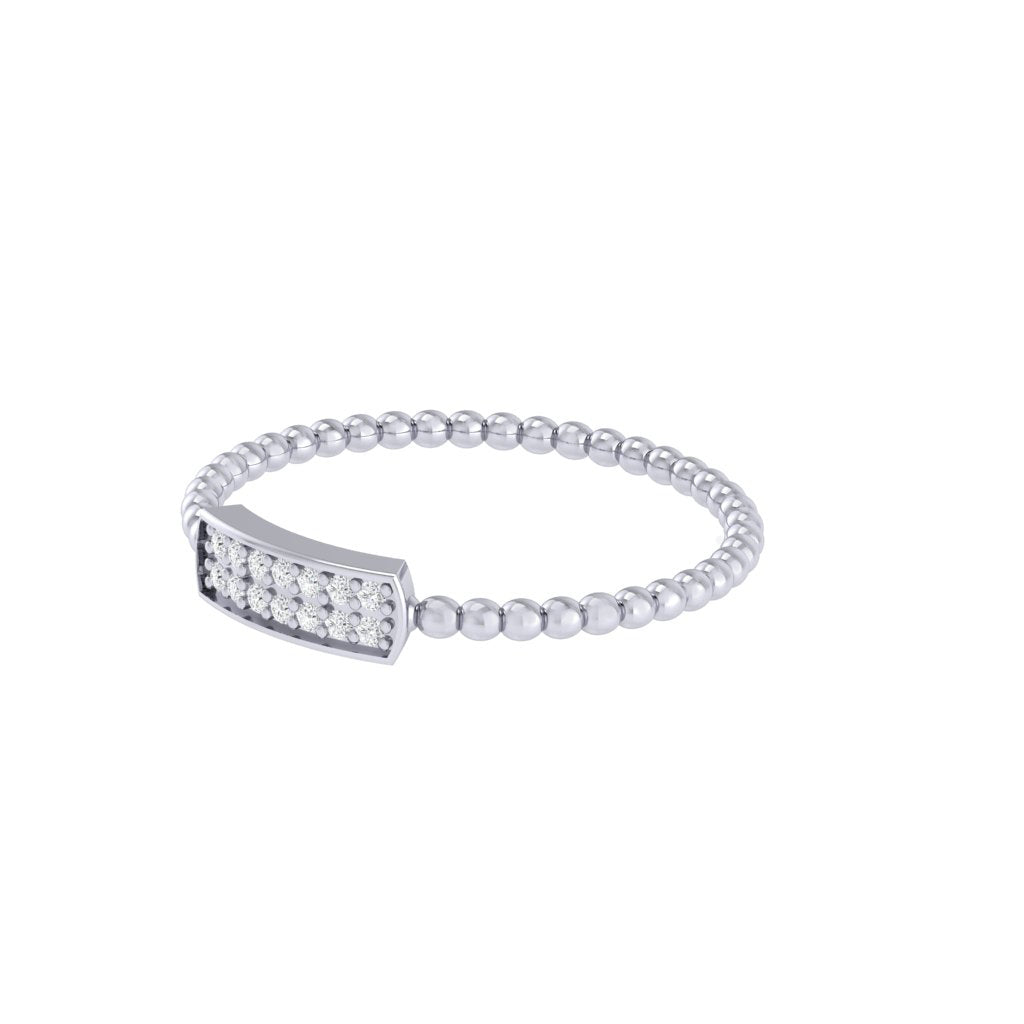 Diamtrendz white gold real diamond bubble band ring 1526_3