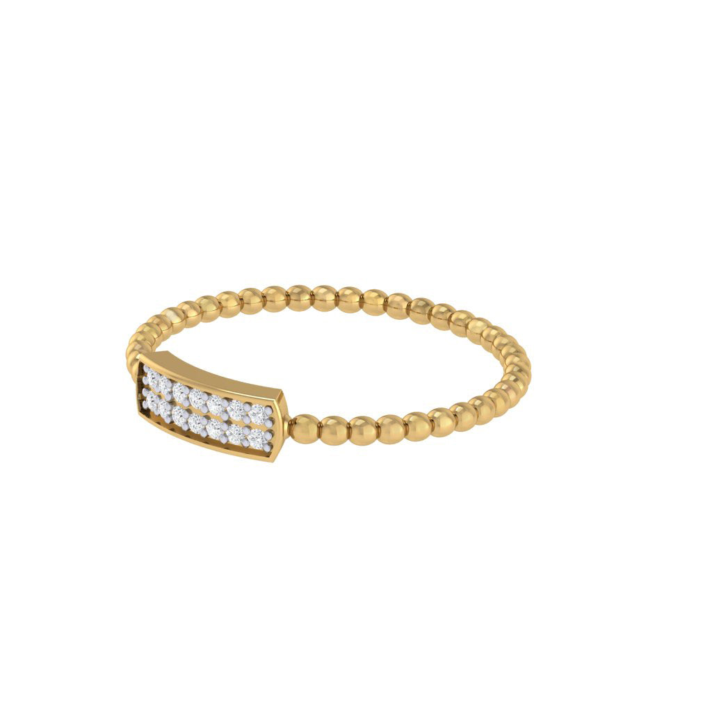 Diamtrendz gold real diamond bubble band ring 1526_3