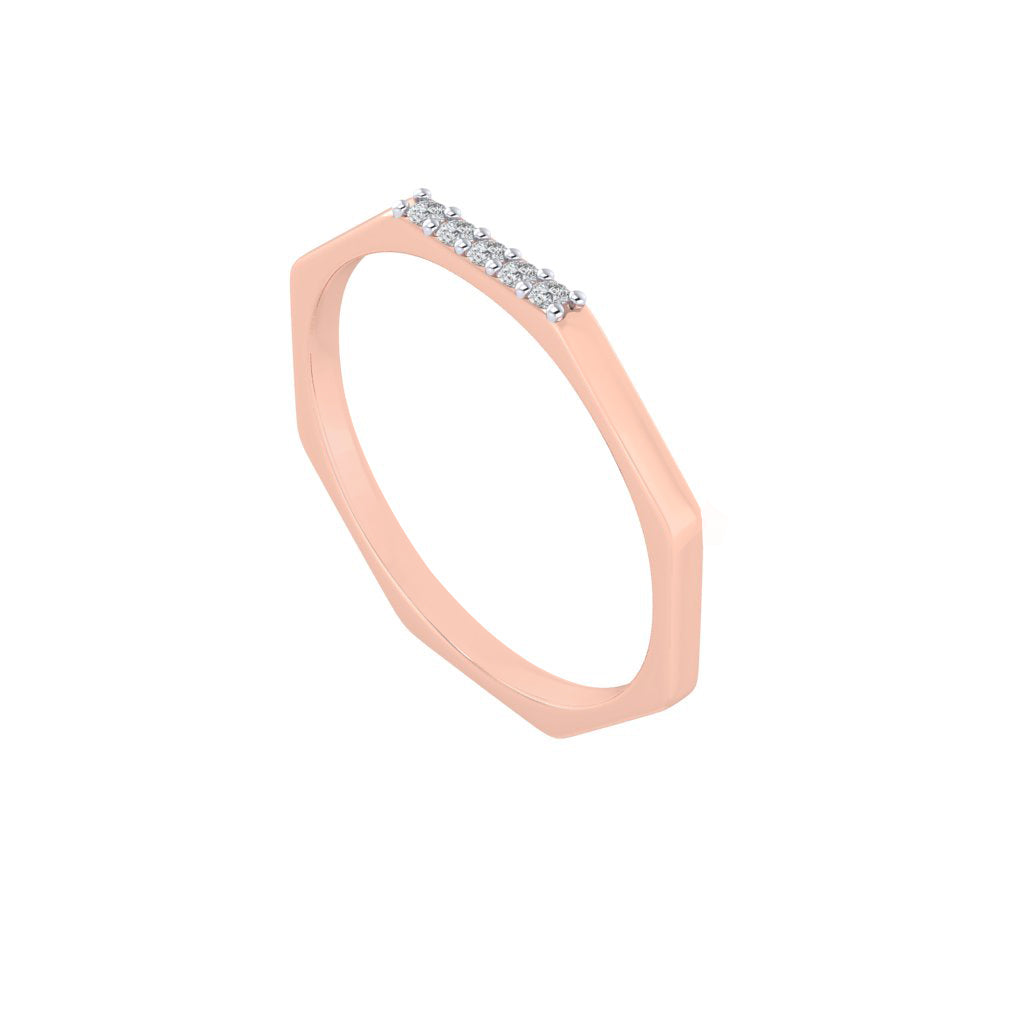 diamtrendz rose gold real diamond octagon band ring 1528_1