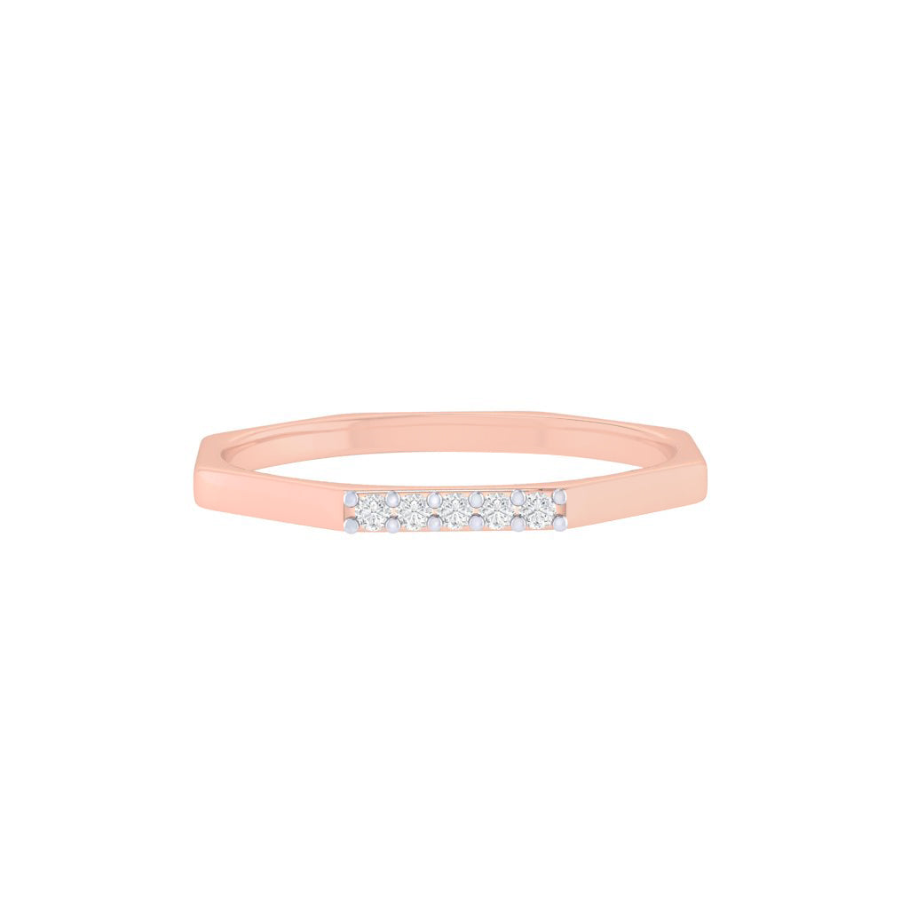diamtrendz rose gold real diamond octagon band ring 1528_2