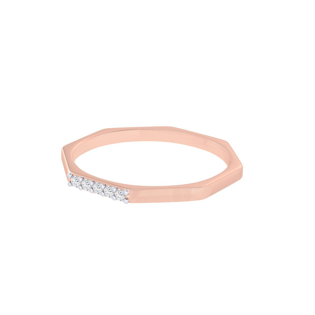 diamtrendz rose gold real diamond octagon band ring 1528_3