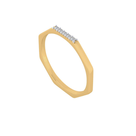 Diamtrendz gold real diamond octagon band ring 1528_1