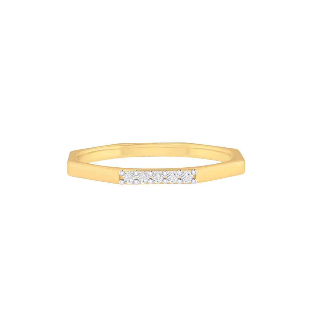 Diamtrendz gold real diamond octagon band ring 1528_2