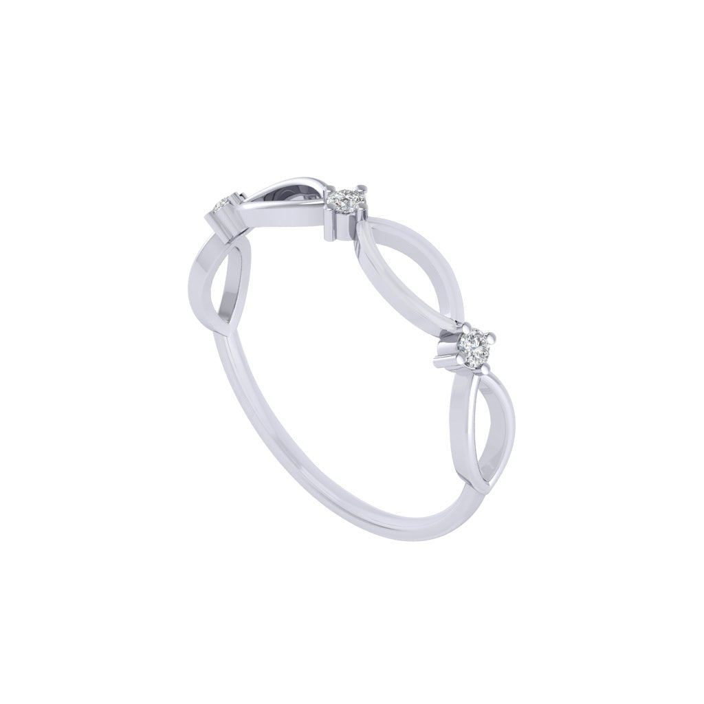 Diamtrendz white gold real diamond double infinity ring 1533_1