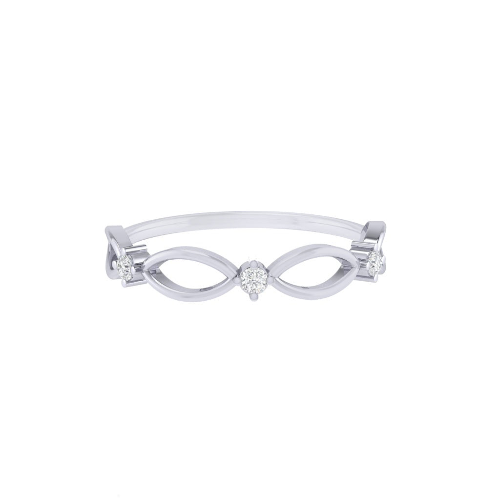Diamtrendz white gold real diamond double infinity ring 1533_2