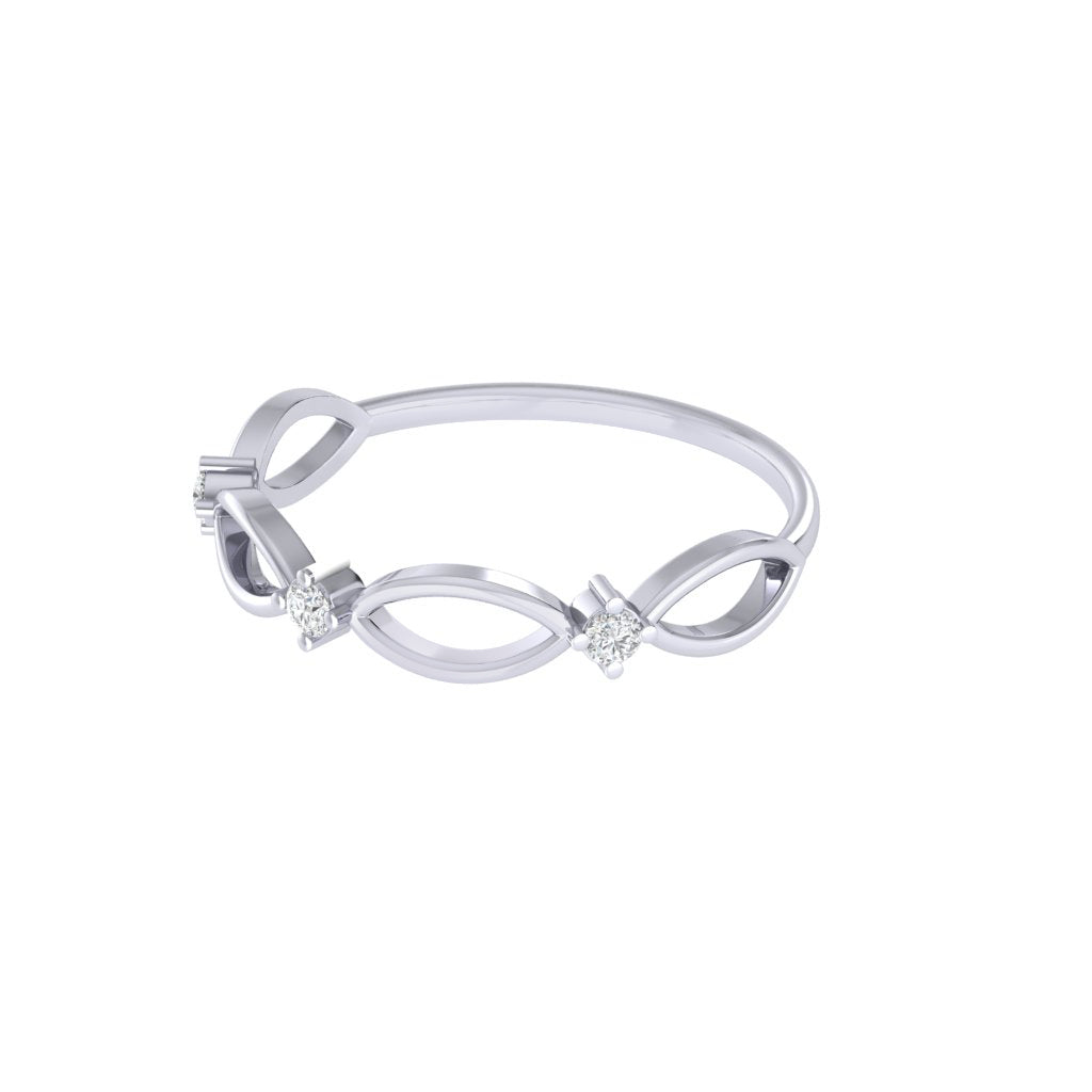 Diamtrendz white gold real diamond double infinity ring 1533_3