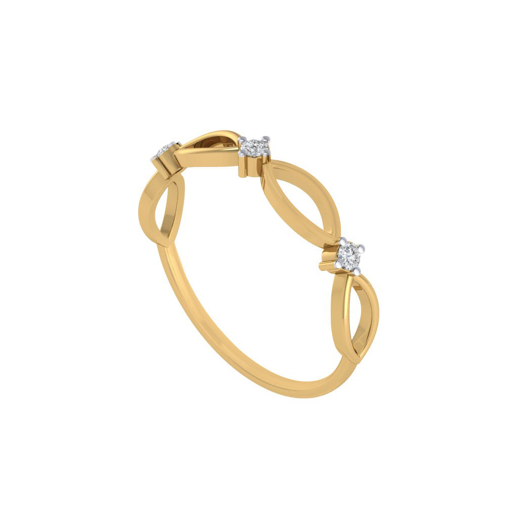 Diamtrendz gold real diamond double infinity ring 1533_1