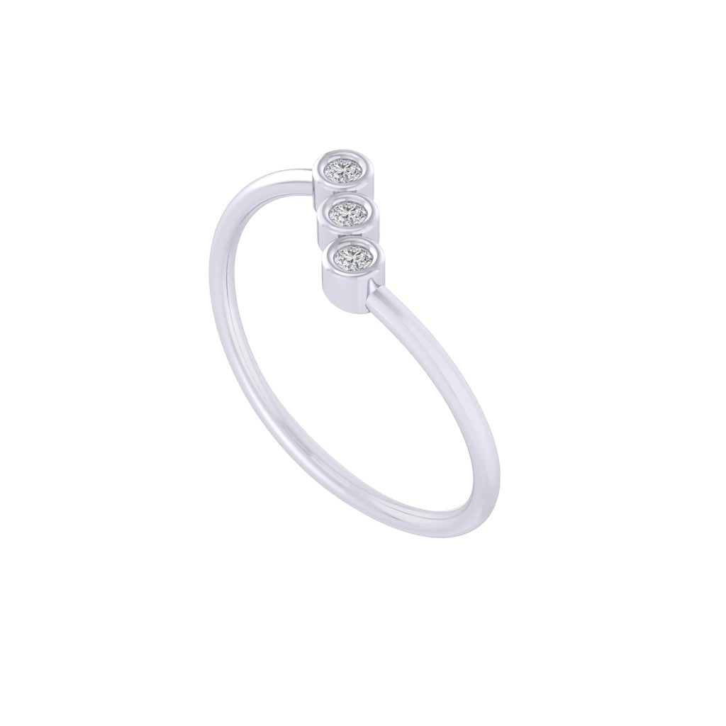 Diamtrendz white gold real diamond trio ring 1534_1