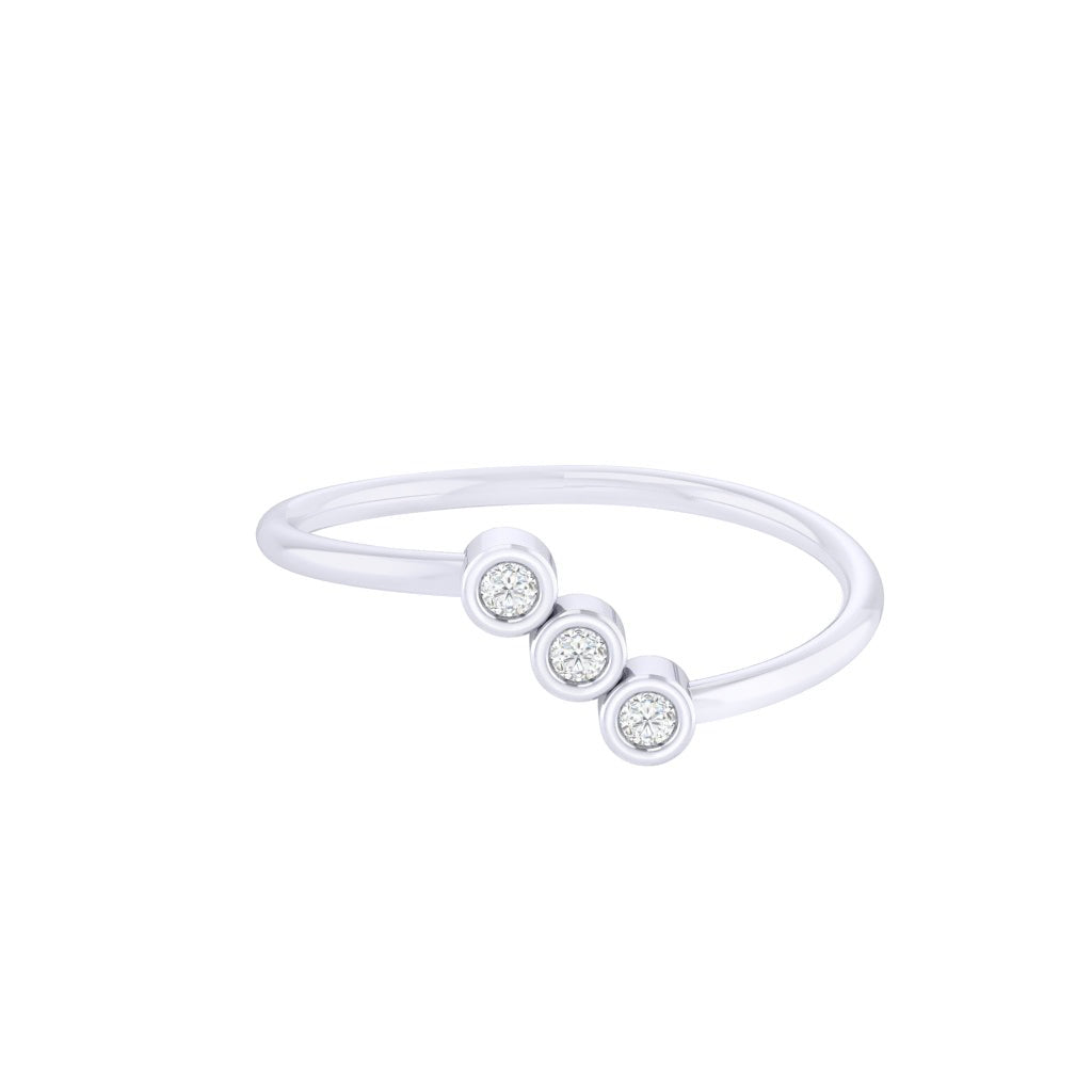 Diamtrendz white gold real diamond trio ring 1534_2