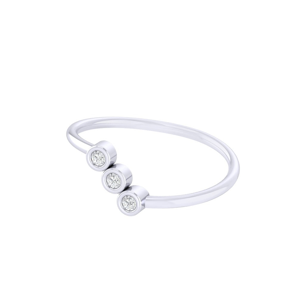 Diamtrendz white gold real diamond trio ring 1534_3
