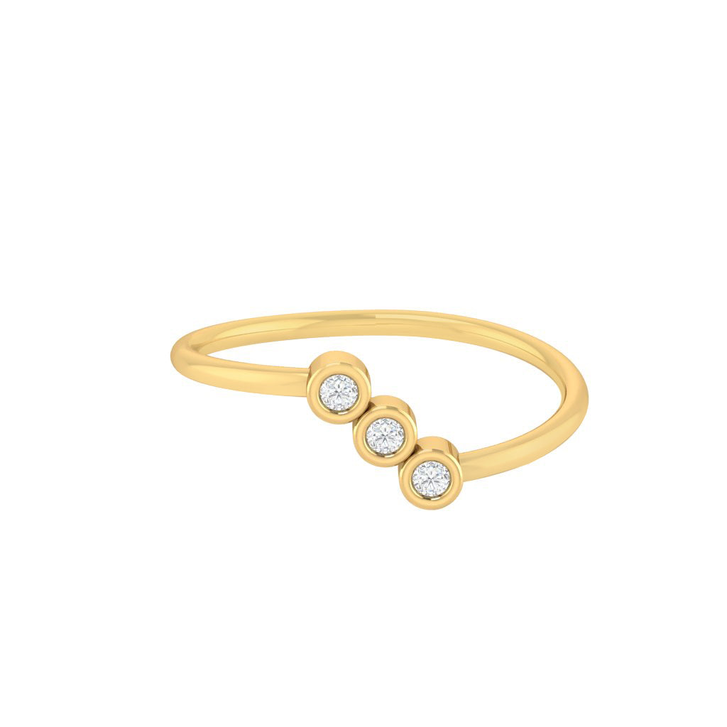 Diamtrendz gold real diamond trio ring 1534_2