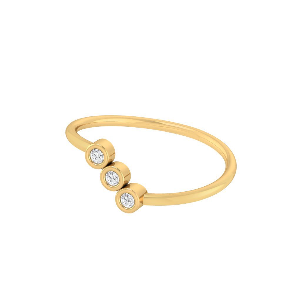 Diamtrendz gold real diamond trio ring 1534_3