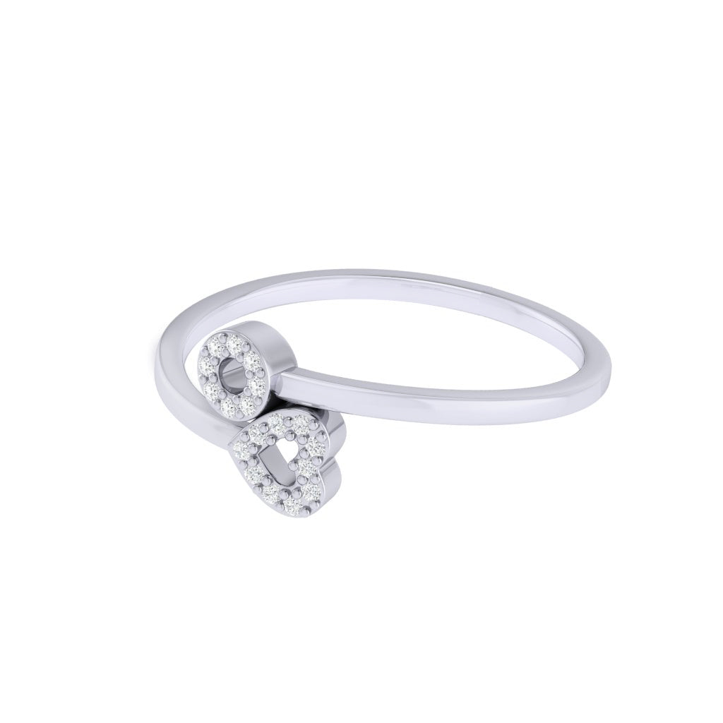 Diamtrendz white gold real diamond heart ring 1714_3