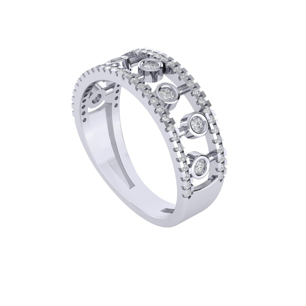 Diamtrendz white gold real diamond band ring 1822_1