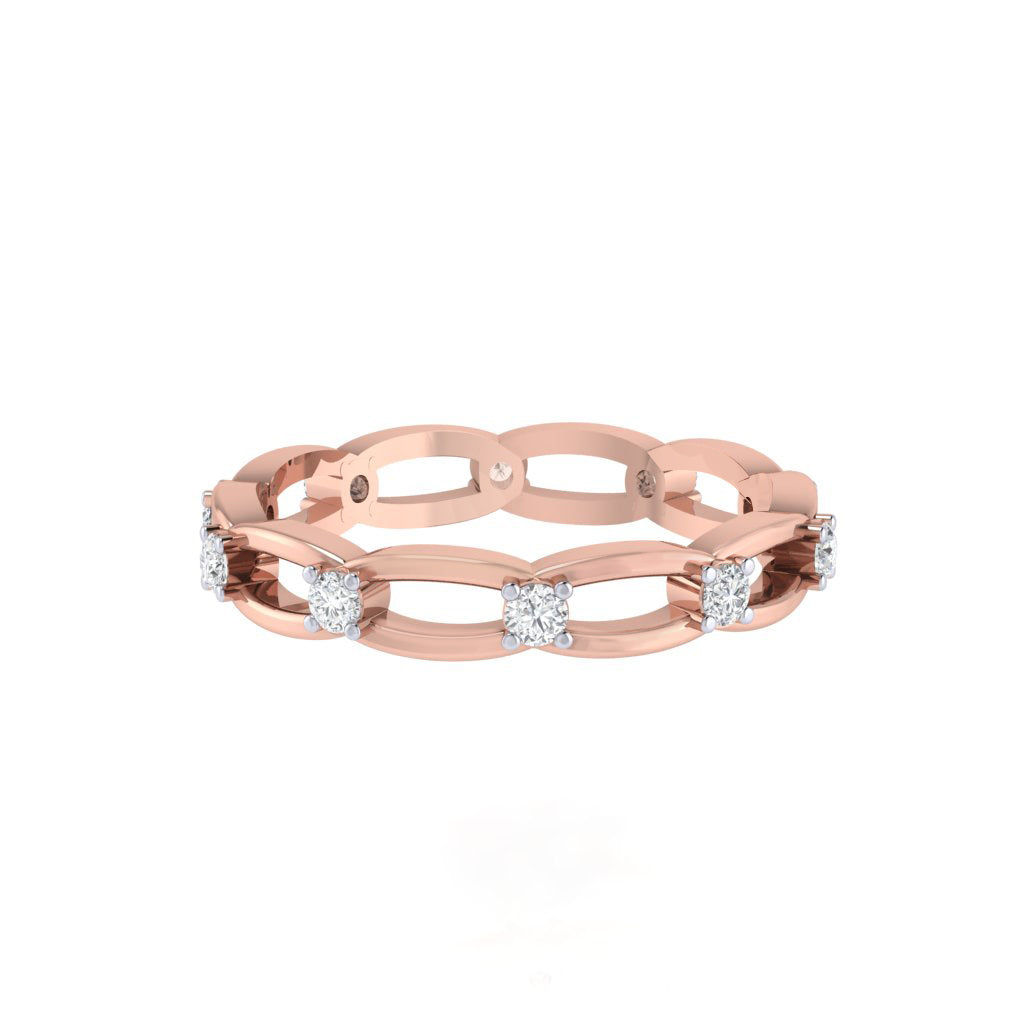 diamtrendz rose gold real diamond chain band ring 1825_2