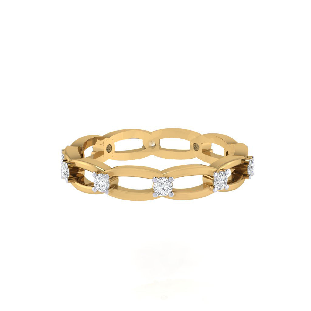 Diamtrendz gold real diamond chain band ring 1825_2