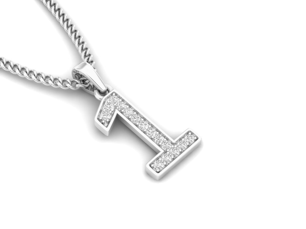 white gold real diamond number 1 pendant