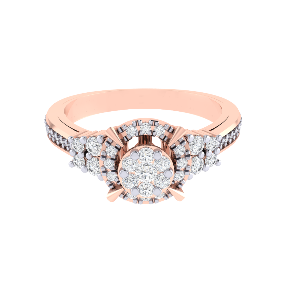 Diamtrendz 925 sterling silver rose gold plated cubic zirconia solitaire ring