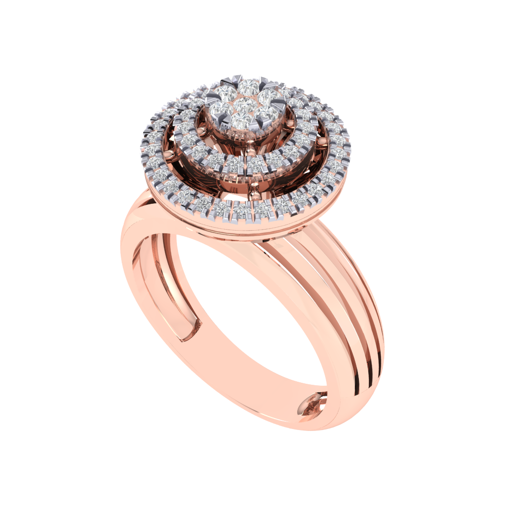 Diamtrendz 925 sterling silver rose gold plated cubic zirconia solitaire ring