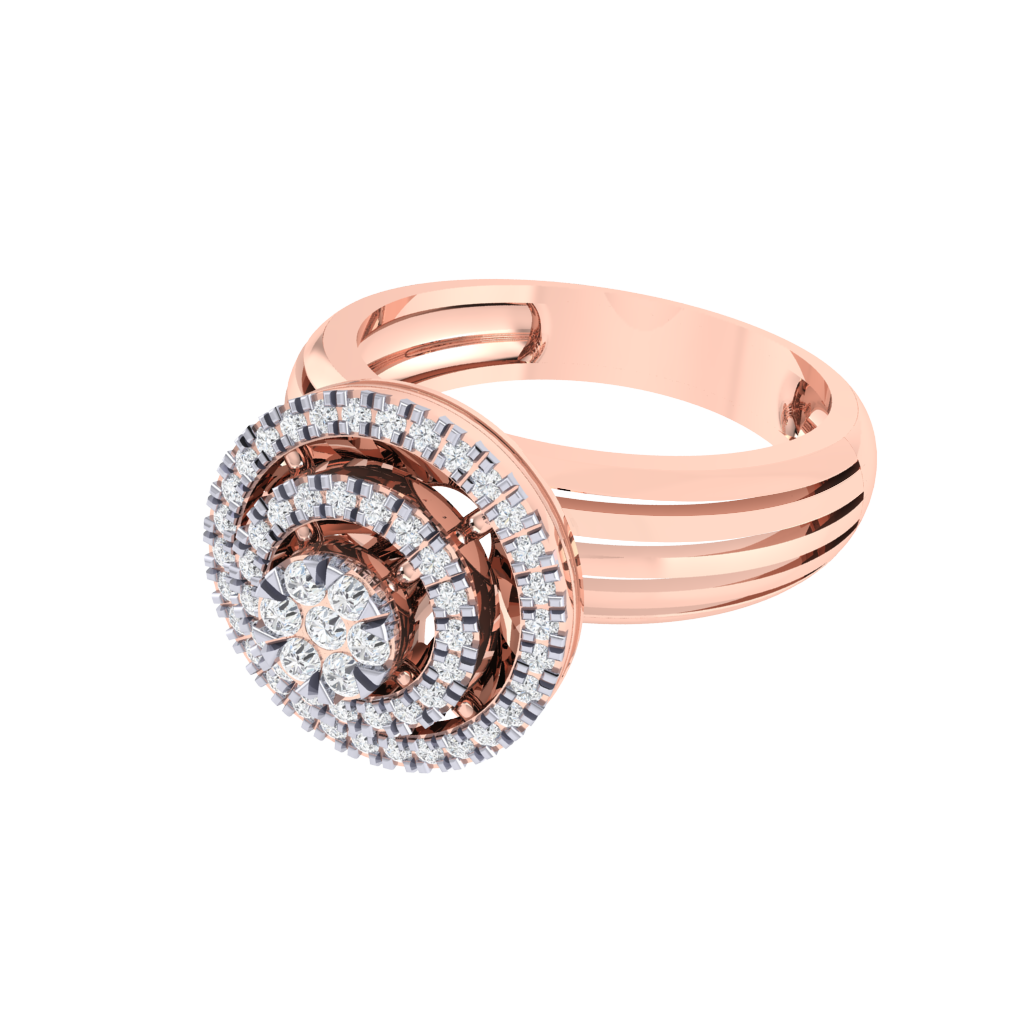 Diamtrendz 925 sterling silver rose gold plated cubic zirconia solitaire ring