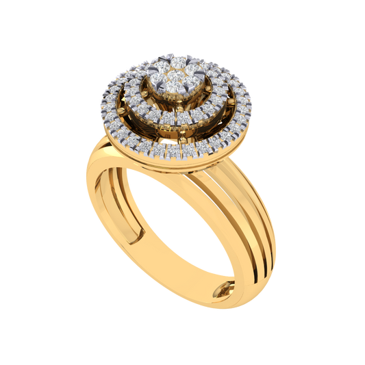 Diamtrendz 925 sterling silver yellow gold plated cubic zirconia solitaire ring