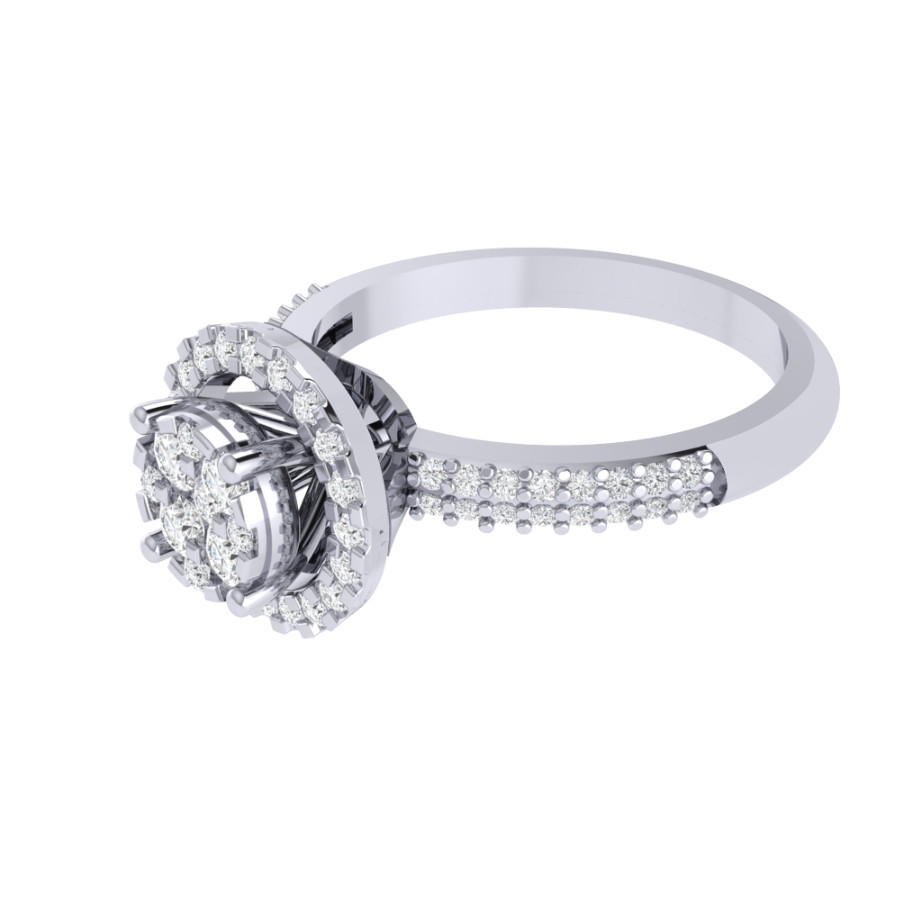 Diamtrendz 925 sterling silver white gold plated cubic zirconia solitaire ring