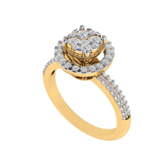 Diamtrendz 925 sterling silver yellow gold plated cubic zirconia solitaire ring