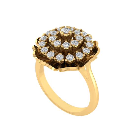 Diamtrendz 925 sterling silver yellow gold plated cubic zirconia ring