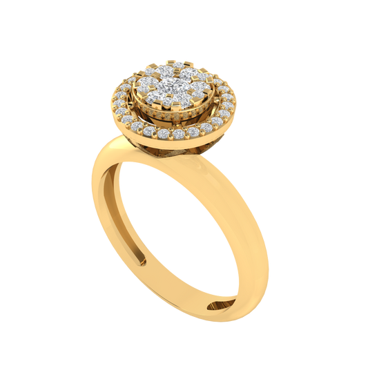 Diamtrendz 925 sterling silver yellow gold plated cubic zirconia solitaire ring