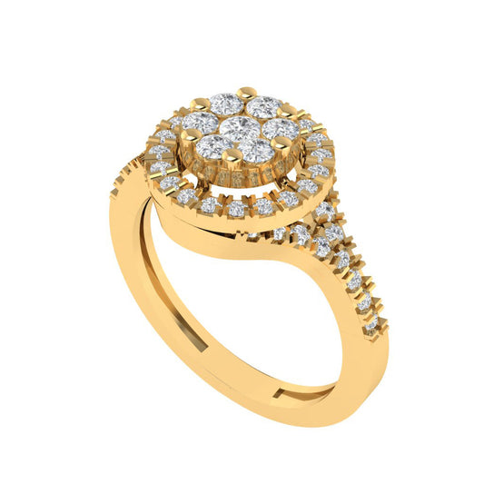 Diamtrendz 925 sterling silver yellow gold plated cubic zirconia ring