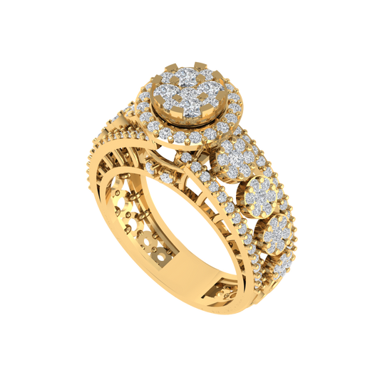 Diamtrendz 925 sterling silver yellow gold plated cubic zirconia solitaire ring