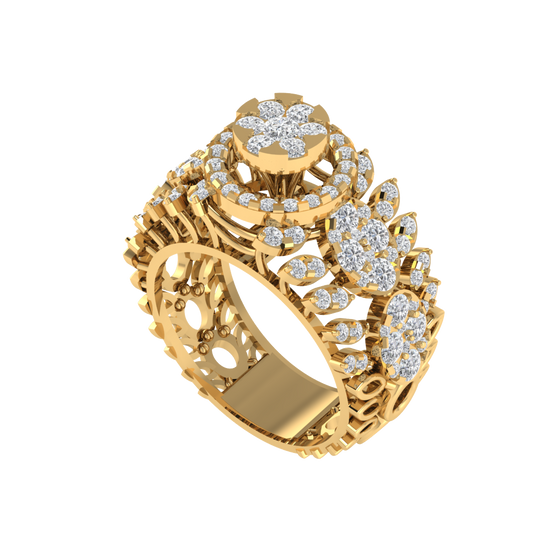 Diamtrendz 925 sterling silver yellow gold plated cubic zirconia solitaire ring