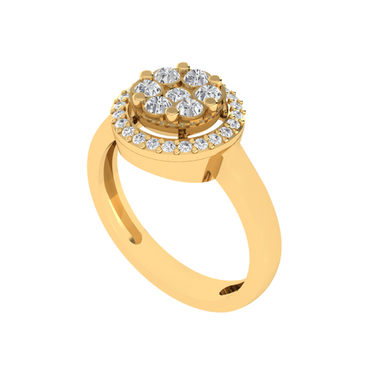 Diamtrendz 925 sterling silver yellow gold plated cubic zirconia ring