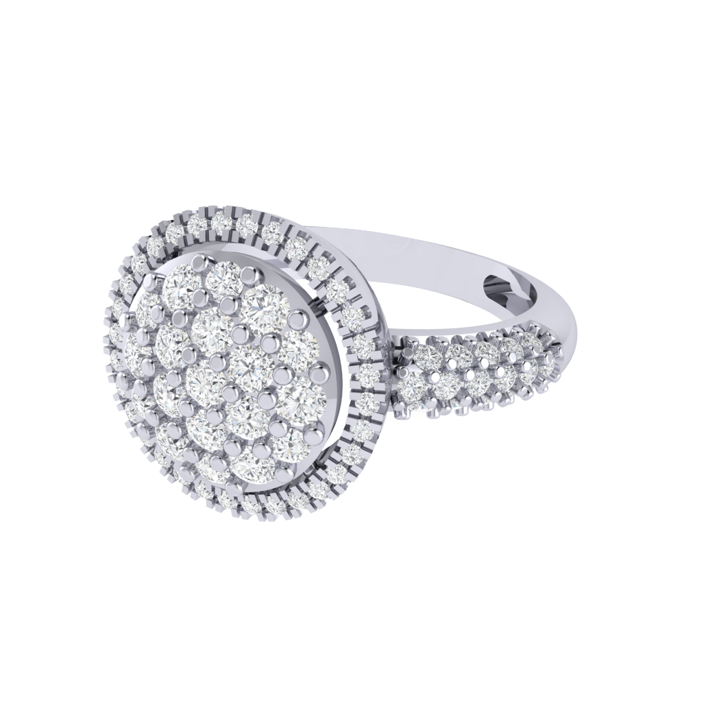 Diamtrendz 925 sterling silver white gold plated cubic zirconia ring