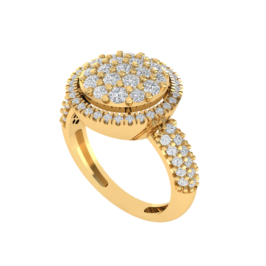 Diamtrendz 925 sterling silver yellow gold plated cubic zirconia ring