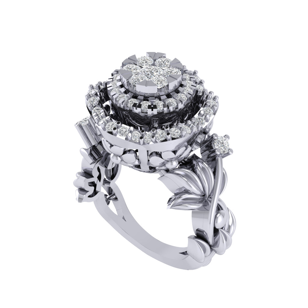 Diamtrendz 925 sterling silver white gold plated cubic zirconia ring