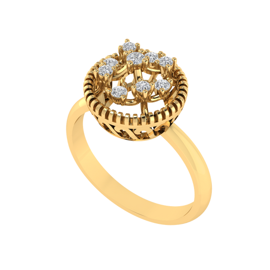 Diamtrendz 925 sterling silver yellow gold plated cubic zirconia ring