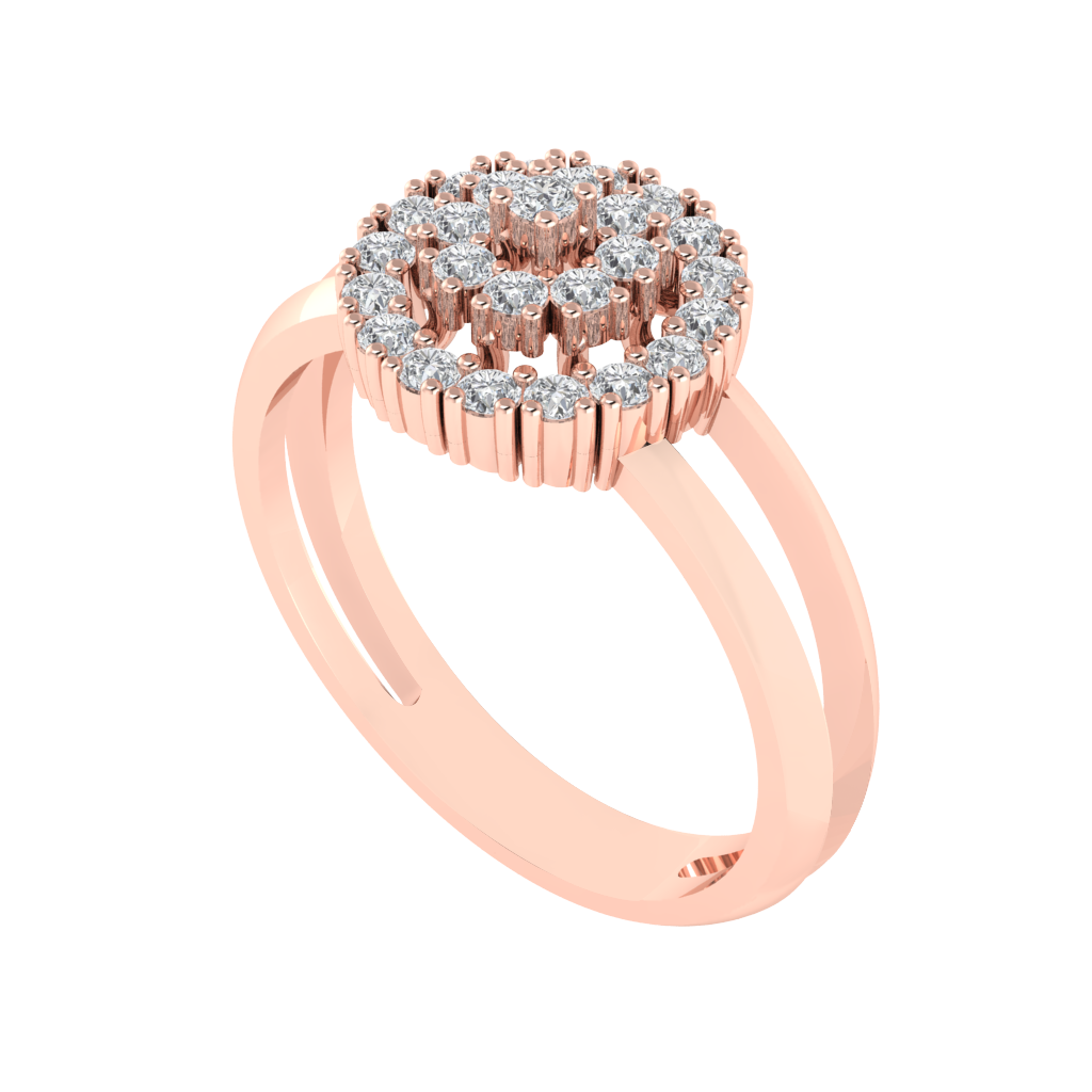 Diamtrendz 925 sterling silver rose gold plated cubic zirconia ring