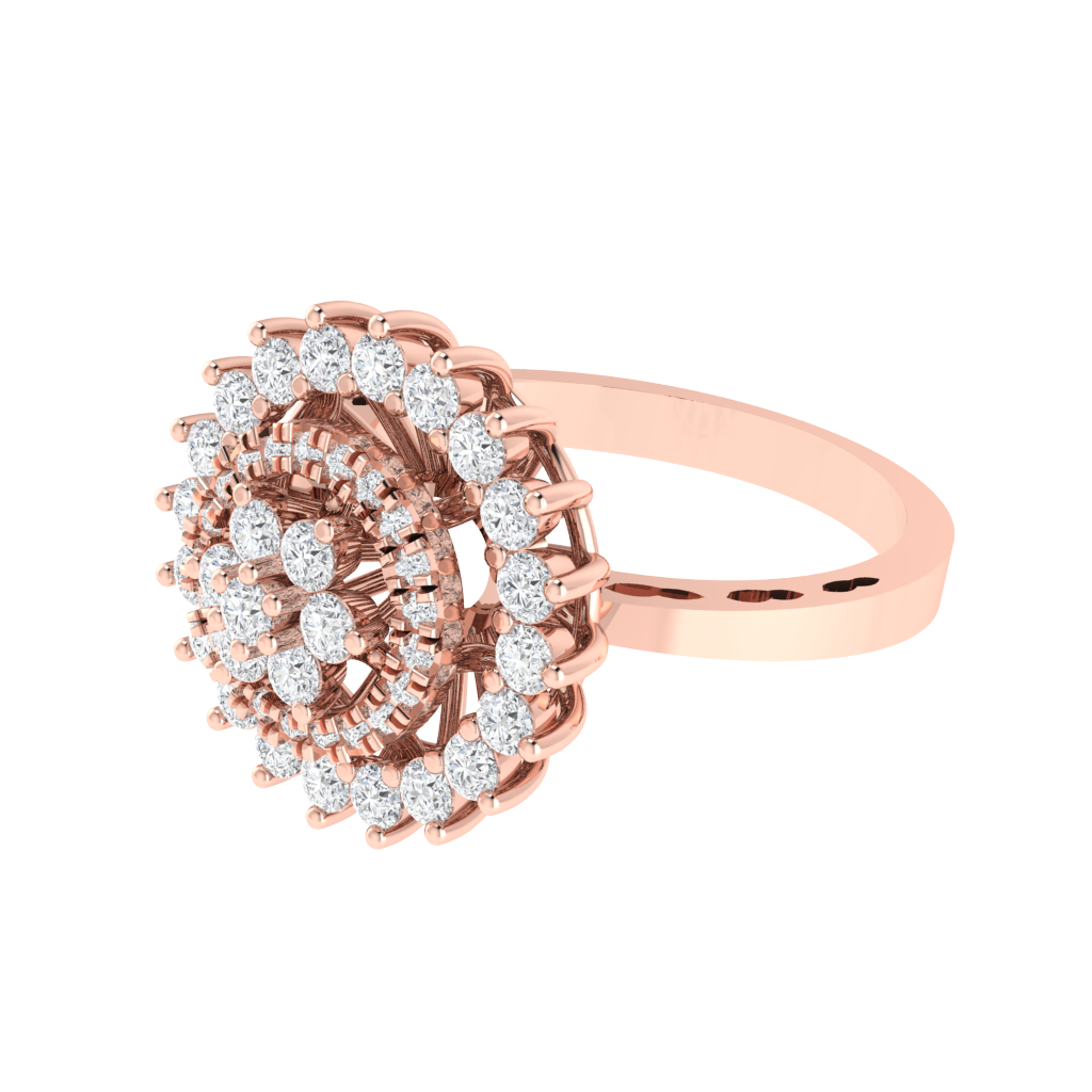Diamtrendz 925 sterling silver rose gold plated cubic zirconia halo ring