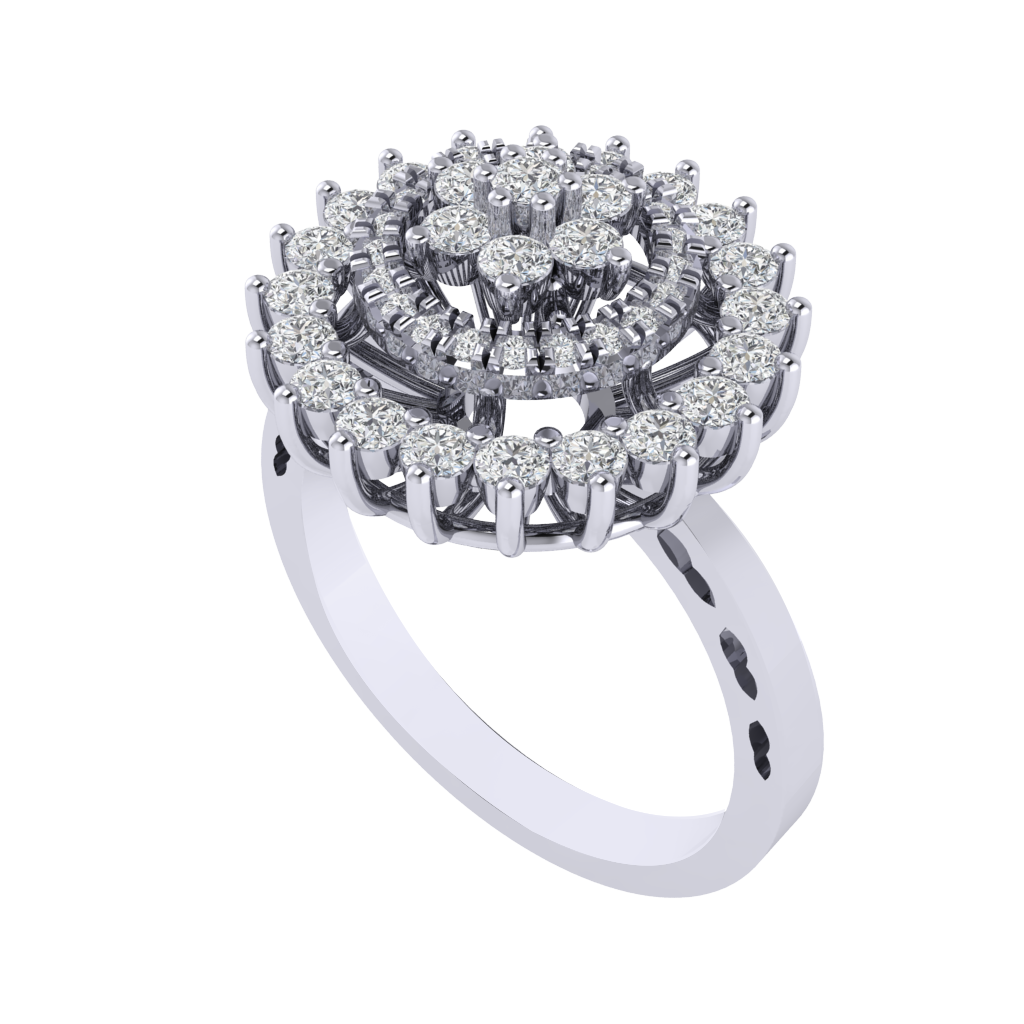 Diamtrendz 925 sterling silver white gold plated cubic zirconia halo ring