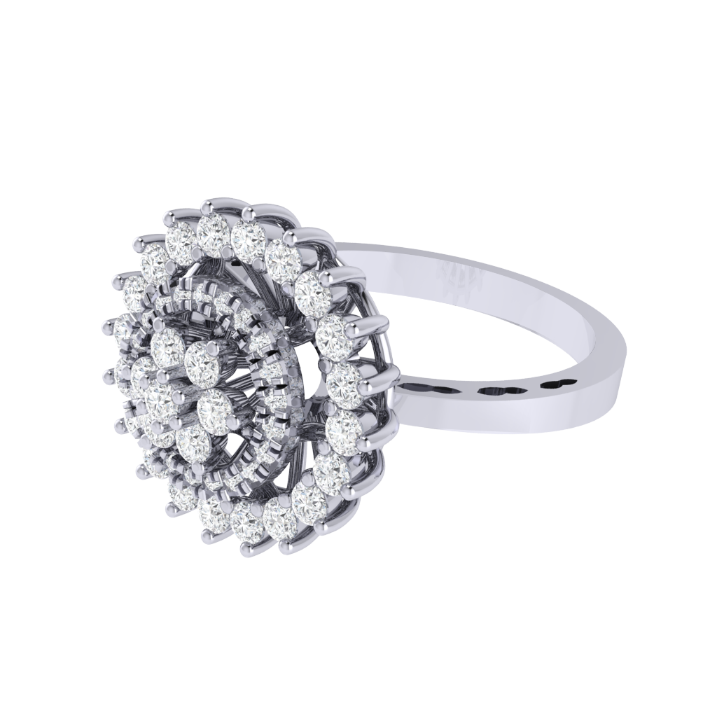 Diamtrendz 925 sterling silver white gold plated cubic zirconia halo ring