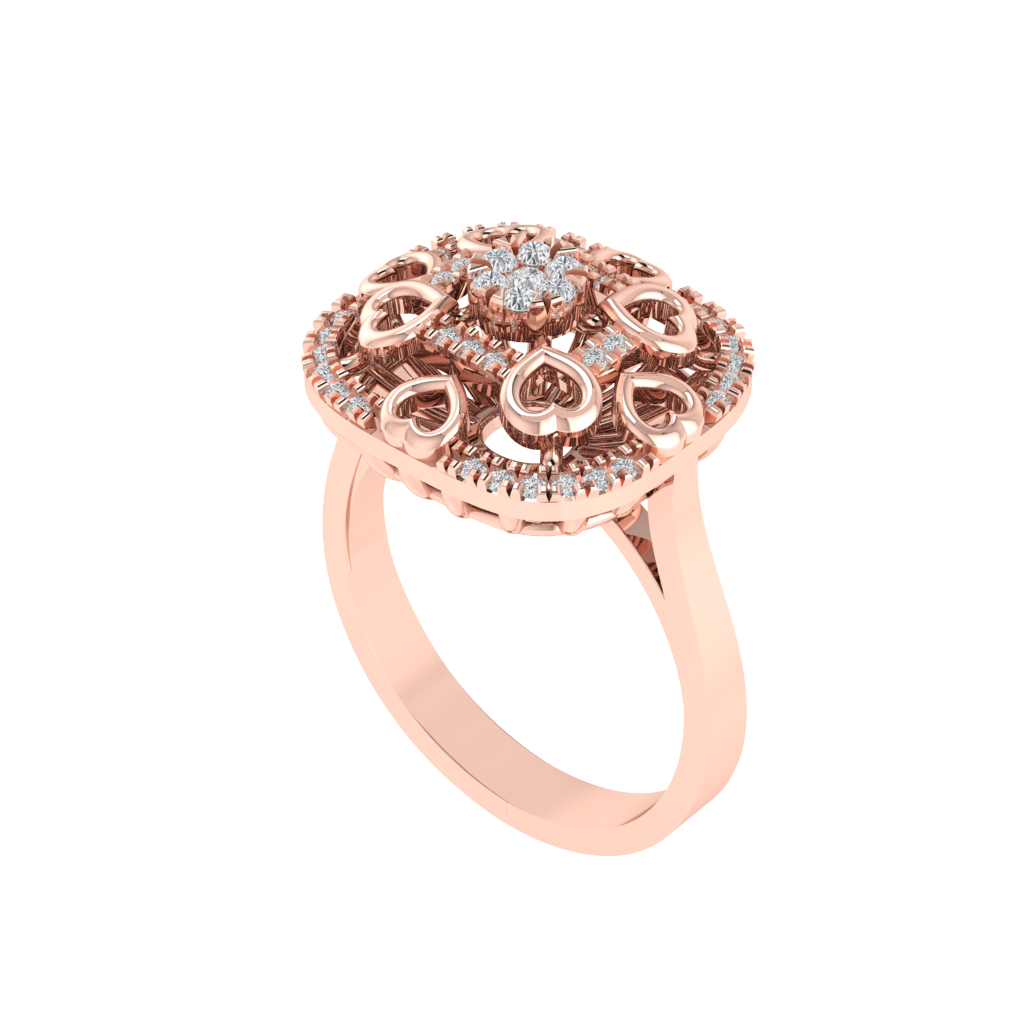 Diamtrendz 925 sterling silver rose gold plated cubic zirconia ring