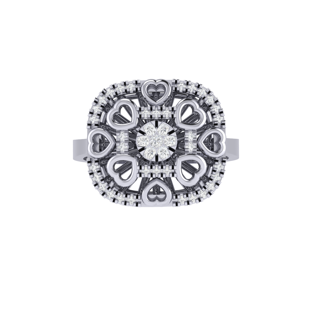 Diamtrendz 925 sterling silver white gold plated cubic zirconia ring