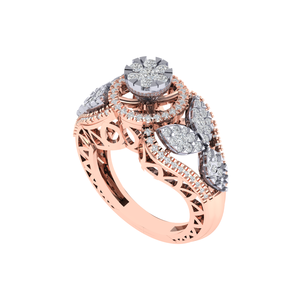 Diamtrendz 925 sterling silver rose gold plated cubic zirconia solitaire ring