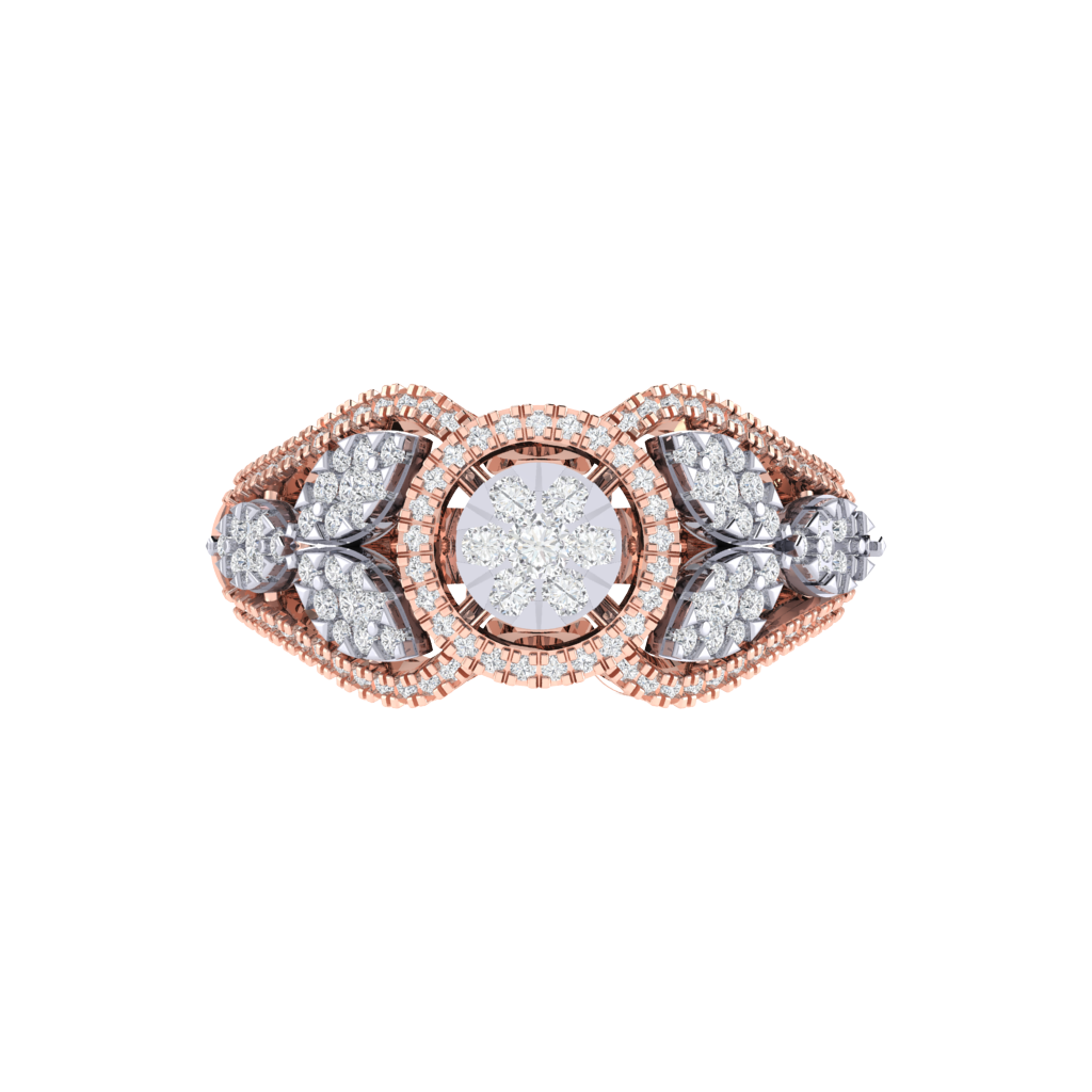 Diamtrendz 925 sterling silver rose gold plated cubic zirconia solitaire ring