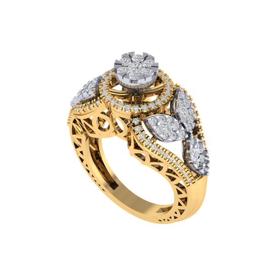 Diamtrendz 925 sterling silver yellow gold plated cubic zirconia solitaire ring