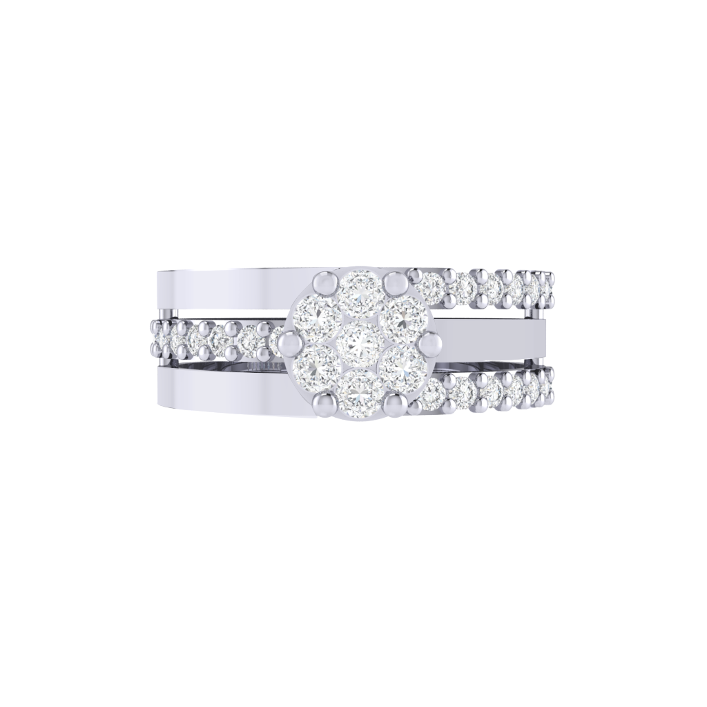 Diamtrendz 925 sterling silver white gold plated cubic zirconia solitaire ring