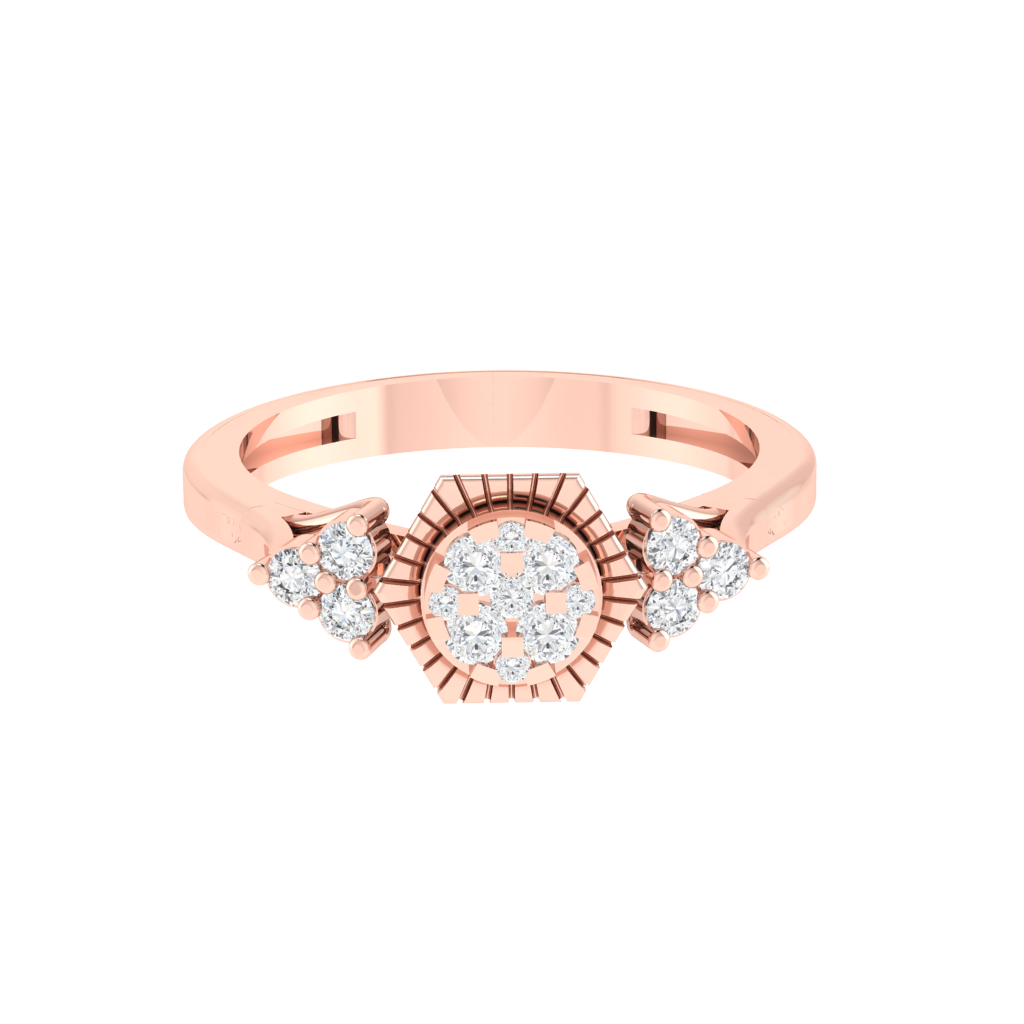 Diamtrendz 925 sterling silver rose gold plated cubic zirconia ring