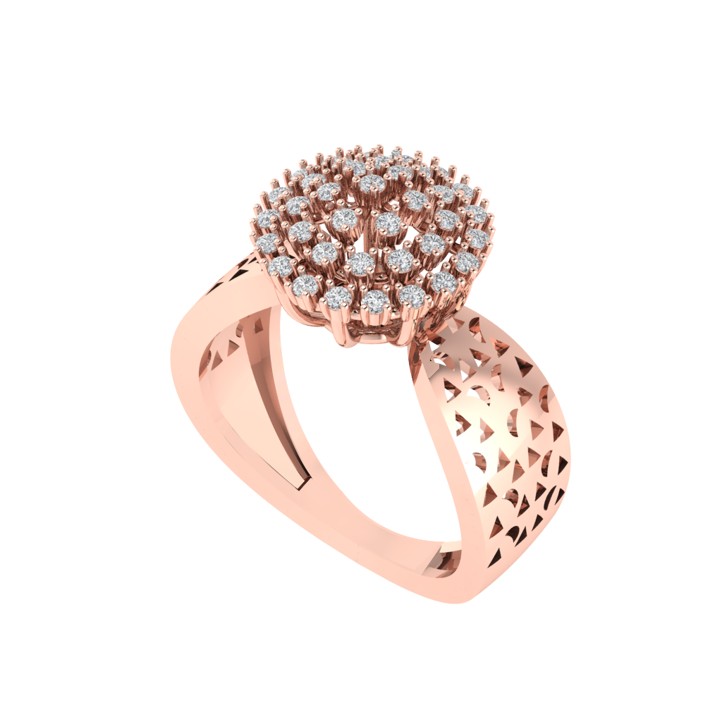 Diamtrendz 925 sterling silver rose gold plated cubic zirconia cluster ring